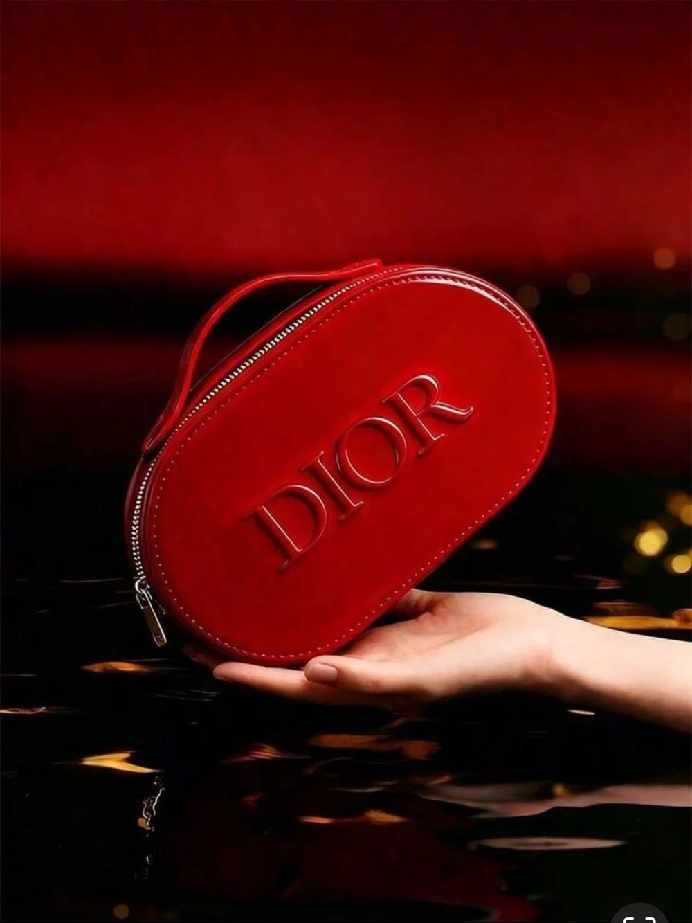 Dior Red Patent Oval Cosmetic Casem VIP GWP